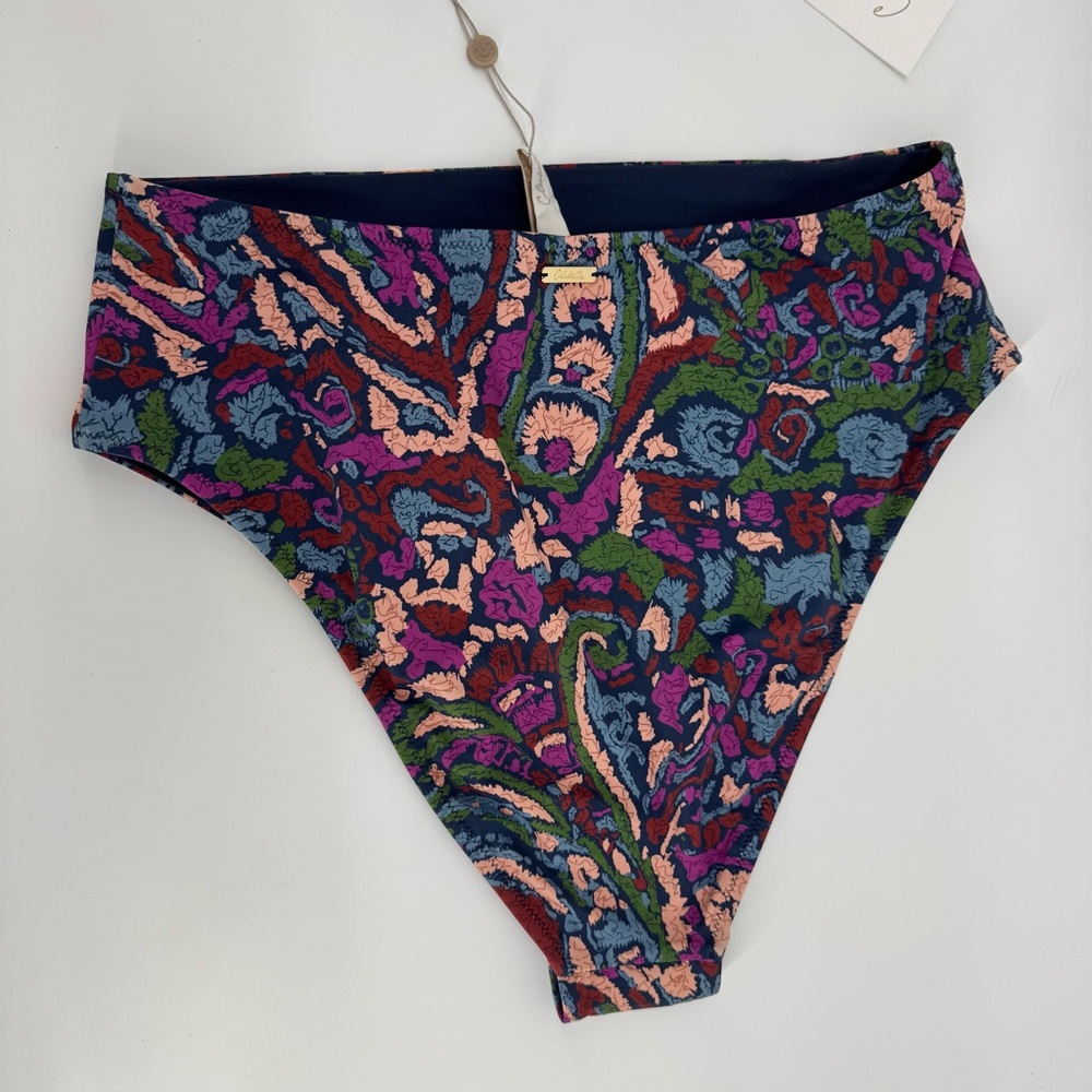 NWT Cleobella Mae corozal Multicolor One-Shoulder Bikini set szL - Picture 5 of 10